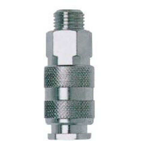 Mecafer – Coupleur rapide universel 1/4M – Raccord pour compresseur avec filetage plomberie – Livré sous blister pour connexions rapides (1/3)