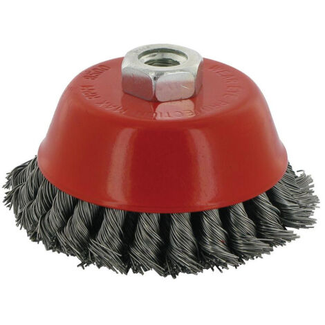 Brosse boisseau à fils d'acier torsadés 2 rangs 100 mm (1/4)
