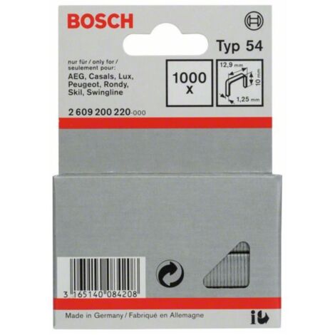 Agrafe à fil plat type 54 Bosch, 12,9 x 1,25 x 10 mm -2609200220 (1/2)