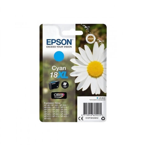 Epson Daisy C13T18124012 cartouche d'encre 1 pièce(s) Original Rendement élevé (XL) Cyan (1/2)