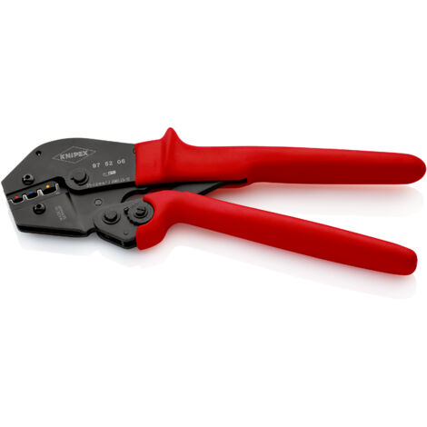 KNIPEX 97 52 06 SB Pince à sertir également pour prise à deux mains avec gaines en plastique antidérapantes brunie 250 mm