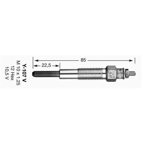 Bougie d'allumage à incandescence NGK 15270367 Y-107V (1/2)