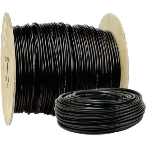 Electraline – Câble rigide U1000 R2V 3G2.5mm² 10m noir – Conducteur en cuivre pour installations fixes – Gaine PVC pour extérieur et intérieur