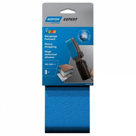 Bandes 100x560mm (x2) NORTON - Grain: 120 (1/5)