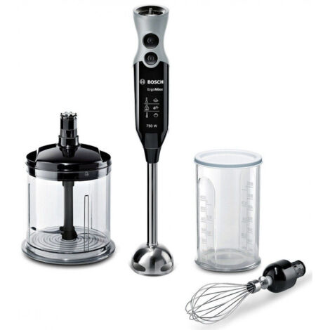Bosch – Mixeur plongeant 750W – 13 vitesses – Fouet inox et mini-hachoir inclus – Poignée soft touch anti-dérapante