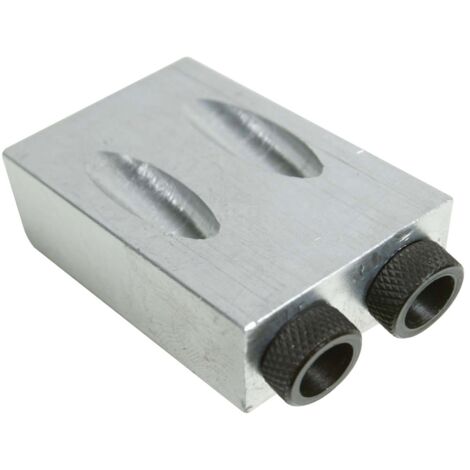 Silverline – Gabarit de perçage pour vissage oblique – Aluminium monobloc – Angles 15° – Guides 6/8/10 mm pour assemblages invisibles (1/8)