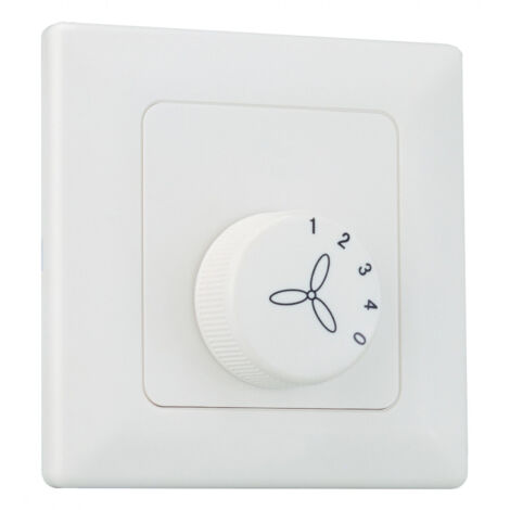 Interrupteur mural pour ventilateurs de plafond – 4 vitesses – Boîtier blanc – Compatible avec moteurs jusqu'à 100W – Westinghouse