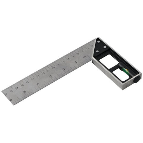 EQUERRE DE MENUISIER À NIVEAU 150 MM SILVERLINE 282651 (1/2)