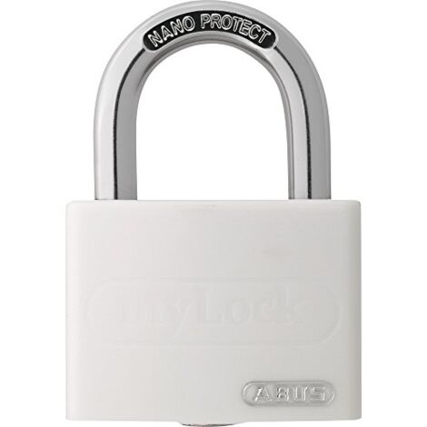 ABUS H39 50872 CADENAS À CLÉ UNIVERSEL PERSONNALISABLE MYLOCK T65/40 BLANC
