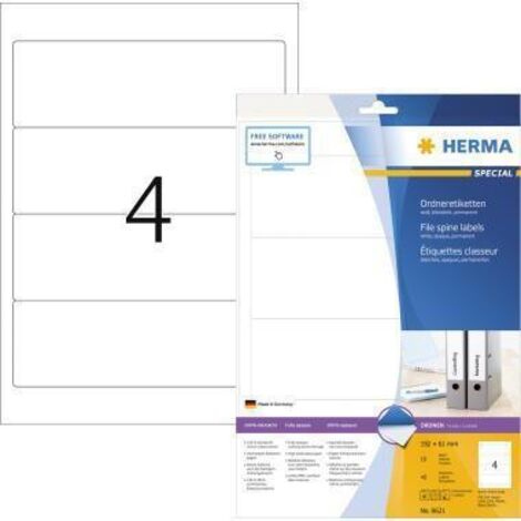 Herma Etiq. classeur blanc192X61 10f. DIN A4 40 pièces 8621 (1/5)