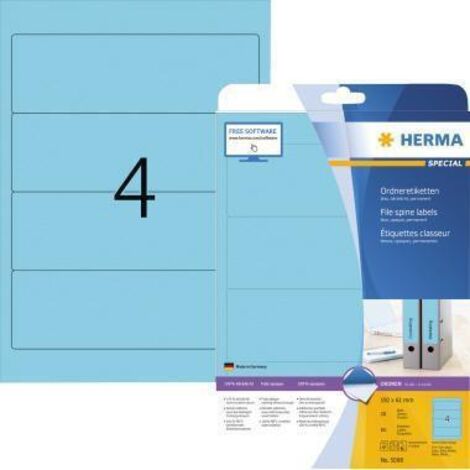HERMA Ordneretikett 5098 192x61mm sk blau 80 St./Pack. (1/2)