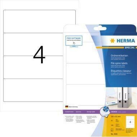 HERMA Ordneretikett Special 4826 192x61mm sk weiß 100 St./Pack. (1/4)