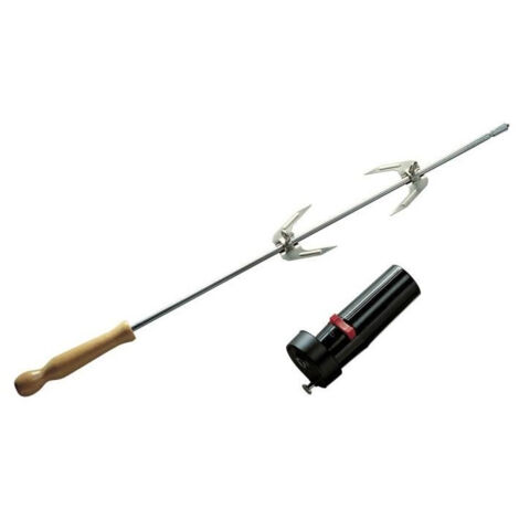 Tournebroche rôtissoire 60 cm – Moteur pour barbecue charbon – Cuisson à la broche – Fonctionne avec piles 1,5V non fournies – Barbecook