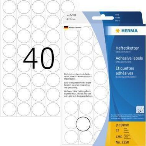 HERMA Markierungspunkt 2250 19mm Papier weiß 1.280 St./Pack. (1/4)