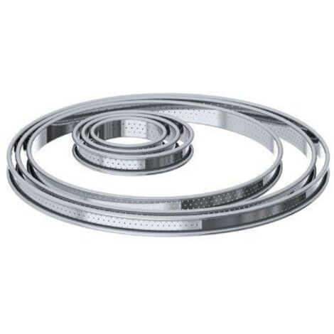 De Buyer - Cercle à tarte perforé bord roulé 8 cm en inox (1/3)