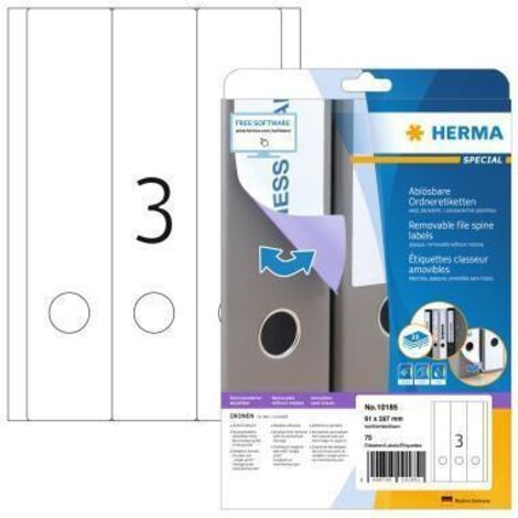 HERMA Ordneretikett 10185 lang/breit sk ablösbar ws 75 St. (1/5)
