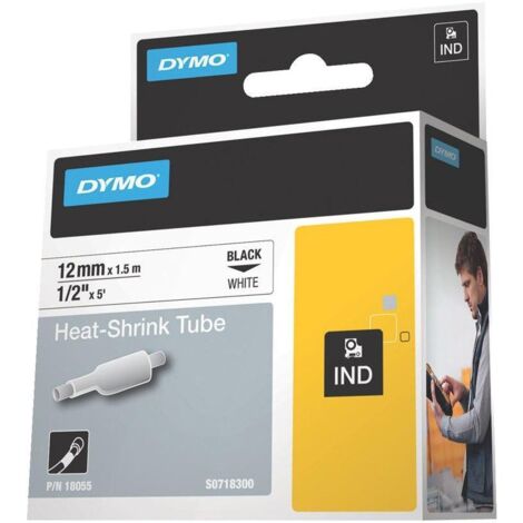 Dymo RhinoPRO ruban thermorétractable noir 12 mm (1/3)