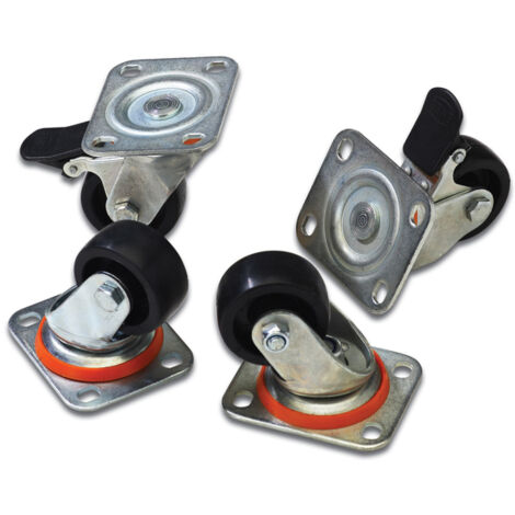 Digitus DN-19 Castor roulettes verrouillables noir argent (1/3)