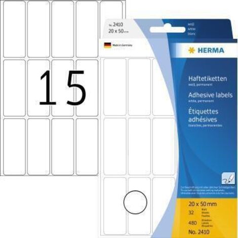 HERMA Vielzwecketikett 2410 20x50mm Papier weiß 480 St./Pack. (1/5)