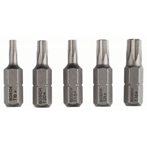 Jeu d'embouts de vissage extra-durs (Torx) Bosch, 5 pces T10, T15, T20, T25, T30, 25 mm -2607001768 (1/3)