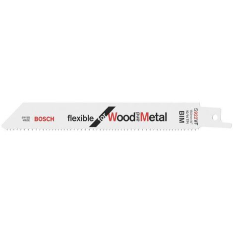 Lame de scie sabre S 922 VF, flexible pour bois et métal, pack de 25