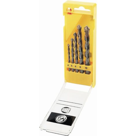 Dewalt – Coffret de 5 forets béton 4-5-6-8-10 mm – Carbure haute performance – Pour maçonnerie, pierre et béton – Longueur tige 15,7 cm - DT6956-QZ (1/5)