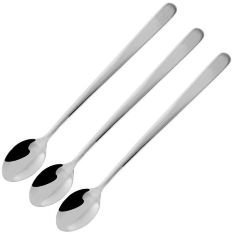 Set 3 Cuillères Boisson Inox 19cm Idéales Pour Grands Verres Et Cocktails - Fackelmann Profesional (1/4)
