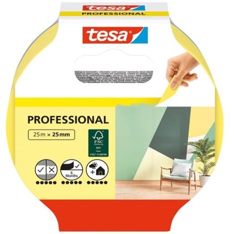 Bande de masquage tesa® tesa 56270-00000-01 jaune (L x l) 25 m x 25 mm acrylate 1 pc(s) S11523 (1/5)