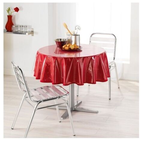 Douceur D'Intérieur – Toile cirée transparente 180 cm ronde – 100% PVC imperméable – Entretien facile avec éponge – Pour tables ovales et décorations élégantes (1/3)