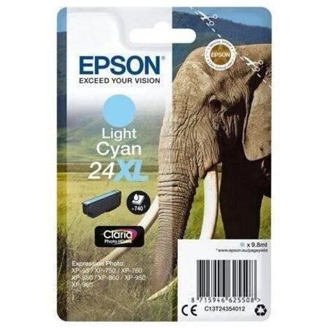 Epson Elephant C13T24354012 cartouche d'encre 1 pièce(s) Original Rendement élevé (XL) Cyan clair (1/5)