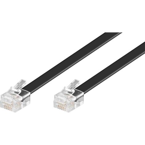 Câble Téléphonique Modulaire, conducteur en aluminium plaqué cuivre (CCA), Prise RJ12 (6P6C)  Prise RJ12 (6P6C). Longueur de câble 3 m (1/3)