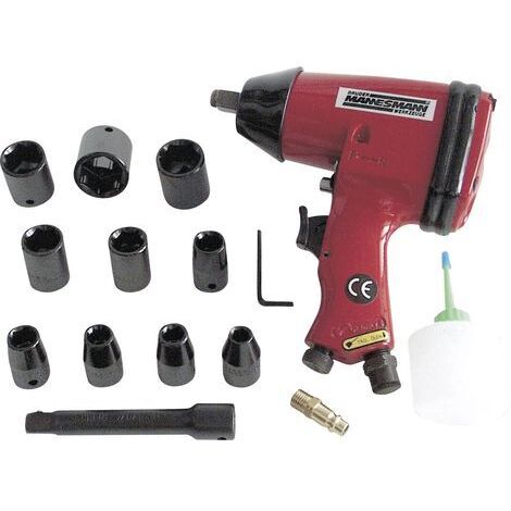 Brüder Mannesmann M 1503 Visseuse à choc à air comprimé Logement d'outil: carré 1/2" (12,5 mm) Couple (max.): 320 Nm + accessoires C99706 (1/5)