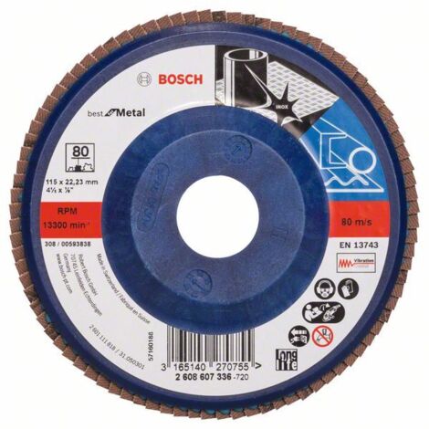 Bosch PRO X571 Disque à lamelles 115 mm G80 - 2608607336 (1/4)