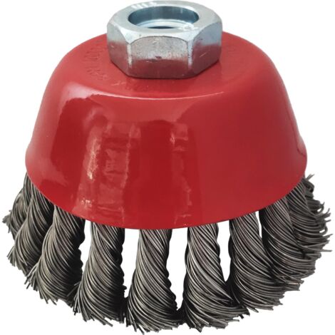 Brosses coniques meuleuses acier inoxydable 0,5mm, Ø 90mm (1/2)
