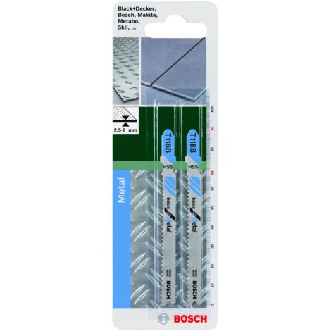 Lame de scie sauteuse HSS T 118 B Basic pour métal BOSCH 2609256730 (1/2)
