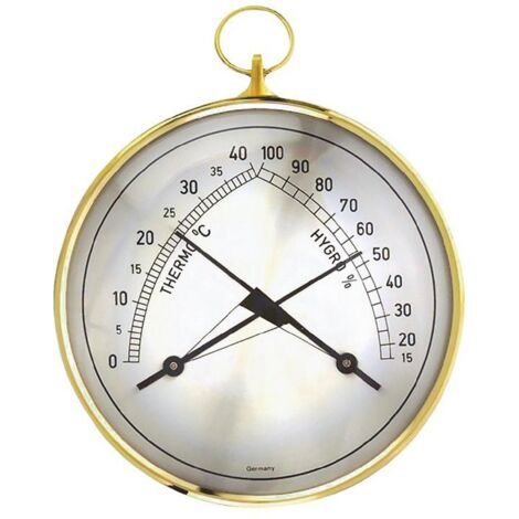 Hygromètre thermomètre Plage de mesure de 0 à 40°C / air de 15 T.35mm anneau en laiton (1/5)