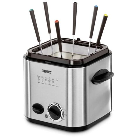 Princess 182611 Friteuse 1.2 l 840 W 6 fourchettes à fondue acier inoxydable (brossé) (1/10)