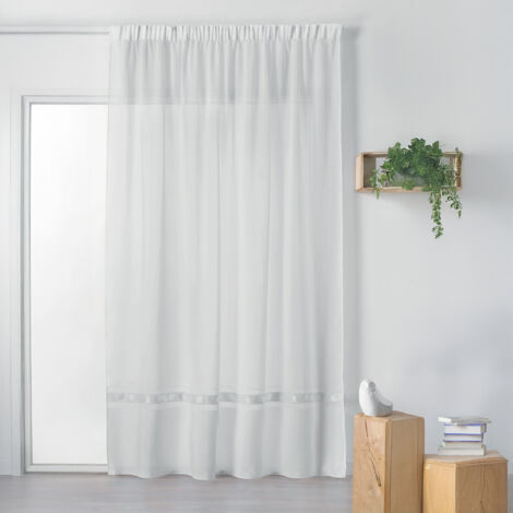 Voilage frise Chêne Galon Fronceur Blanc 300x240 cm (1/2)