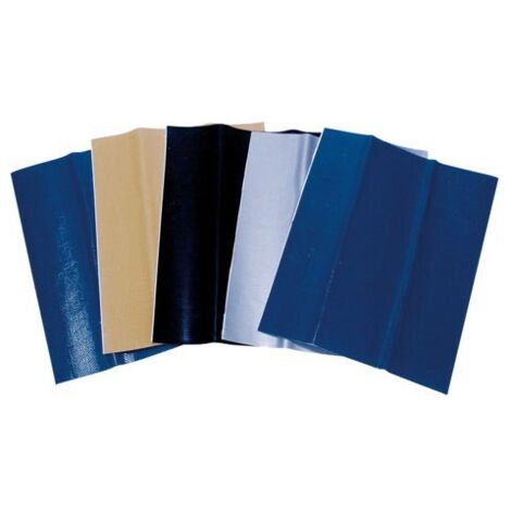 Plaquettes de réparation adhésives x5 – Pour tentes et objets gonflables – Dimensions 13,5x11cm – Couleurs bleu, beige, noir, gris – Cao Camping (1/2)