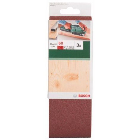 Bosch Set de 3 bandes abrasives pour ponceuses à bande, qualité rouge (1/5)