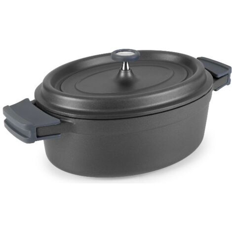 COCOTTE NOIRE OVALE ALU FONDU 31X25 LACOR - 25935 (1/4)
