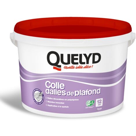 Colle dalles de plafond 4KG – Adhérence immédiate – Application directe sur dalles en polystyrène – Colle sans solvant – Quelyd