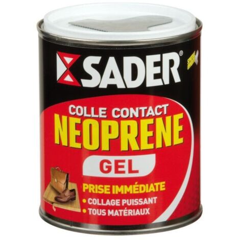 Colle néoprène gel 750ml – Application facile sur surfaces verticales – Résiste à l’humidité et à 130°C – Collage puissant multi-matériaux – Sader