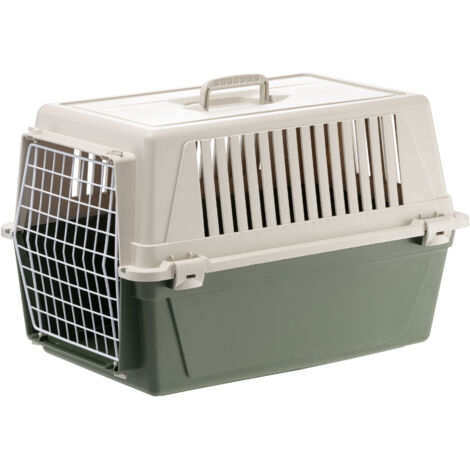Ferplast ATLAS EL Cage de transport en plastique Ferplast ATLAS 30 EL pour grands chats et chiens de petite et moyenne taille avec porte en fer plastifié. Variante 30 EL - Misure: 40 x 60 x h 38 cm - (1/5)