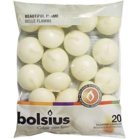 Bougies flottantes Bolsius BAG 4,5h 20 pièces écru (1/4)