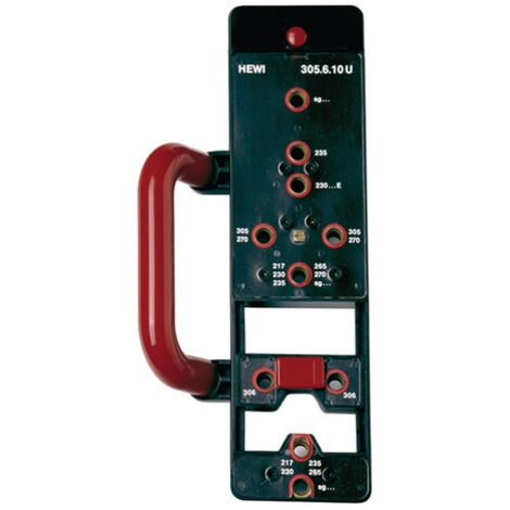 Gabarit de perçage pour rosaces et boucliers – Montage précis avec glissière ajustable 42-92 mm – Acier trempé pour durabilité – Hewi (1/3)