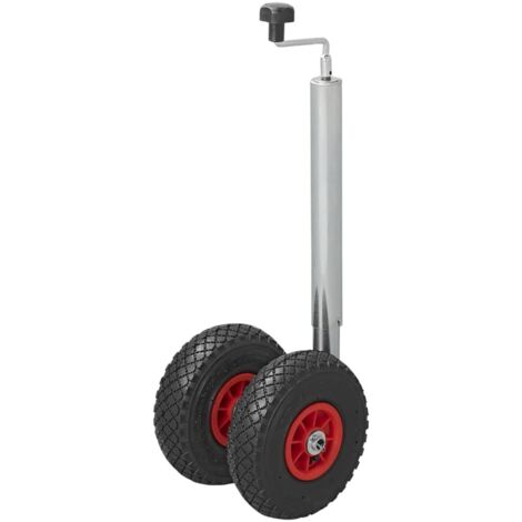 Roue jockey double 48mm – Jante plastique – Pneus 260x85mm – Charge max. 300kg – Pour remorque standard – Proplus (1/7)