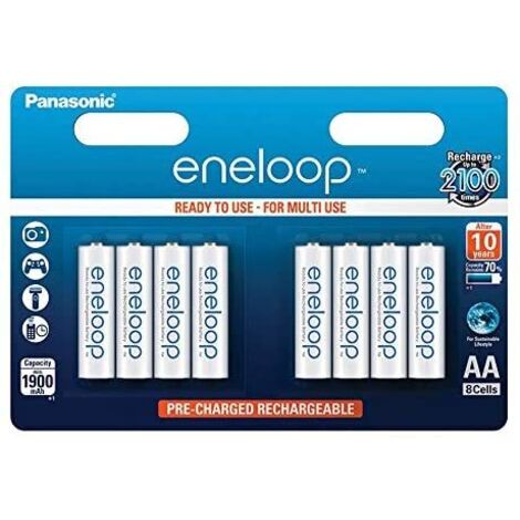 Pile rechargeable LR6 (AA) NiMH Panasonic eneloop HR06 1900 mAh 1.2 V 8 pc(s) Q662551 (1/5)