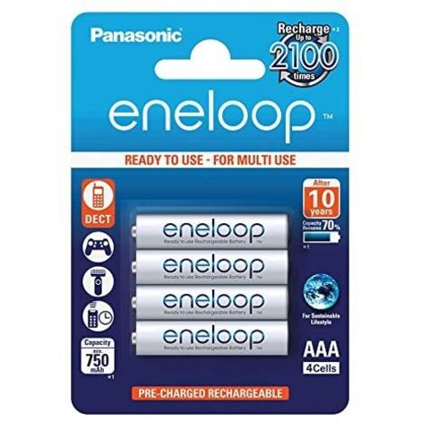 eneloop eneloop HR03 Pile rechargeable LR3 (AAA) NiMH 750 mAh 1.2 V 4 pc(s) Q662581 (1/5)