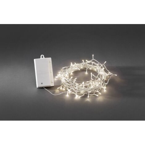 Konstsmide 3730-103 Guirlande d\'Eclairage Extérieur sur Pile avec Interrupteur 240 LEDs Blanc Chaud Câble Transparent (1/2)
